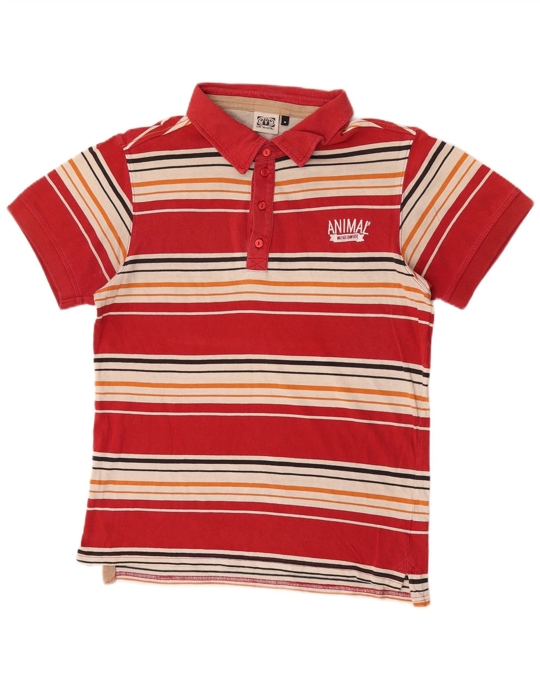 Animal Herre poloshirt Medium rødstribet bomuld