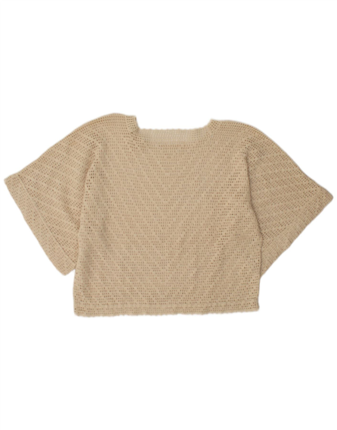 Vintage Dame Batwing Se Through Top UK 16 Large Beige