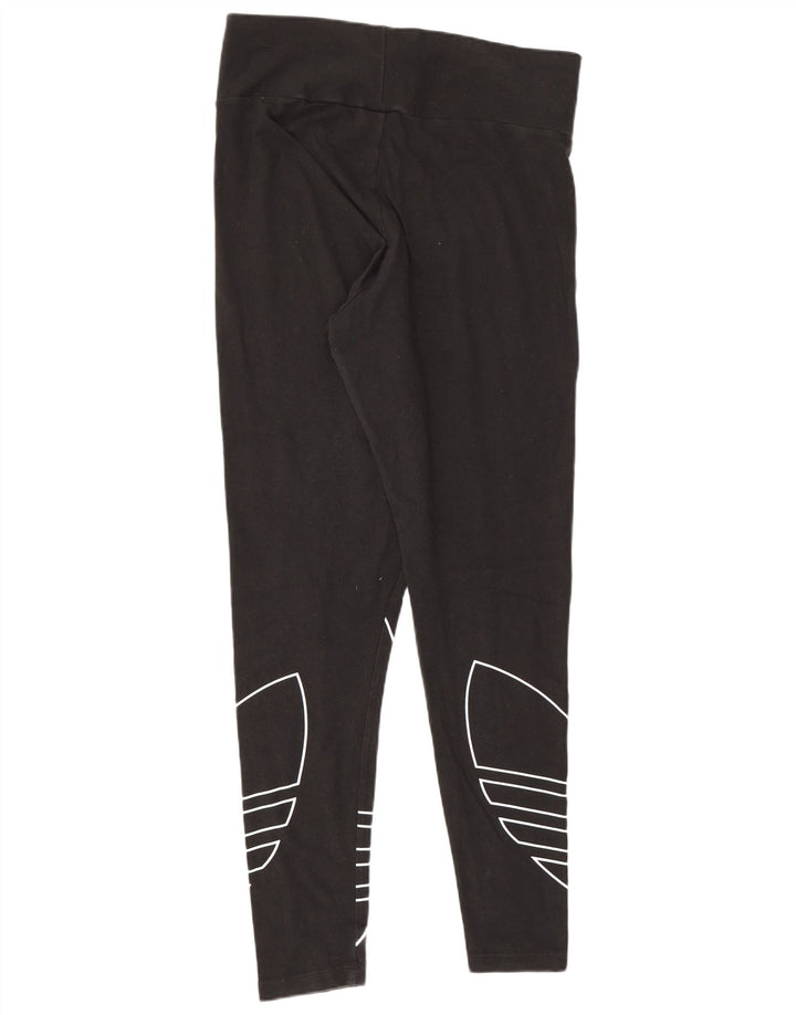 Adidas Dame Grafiske Leggings UK 16 Large Black Bomuld