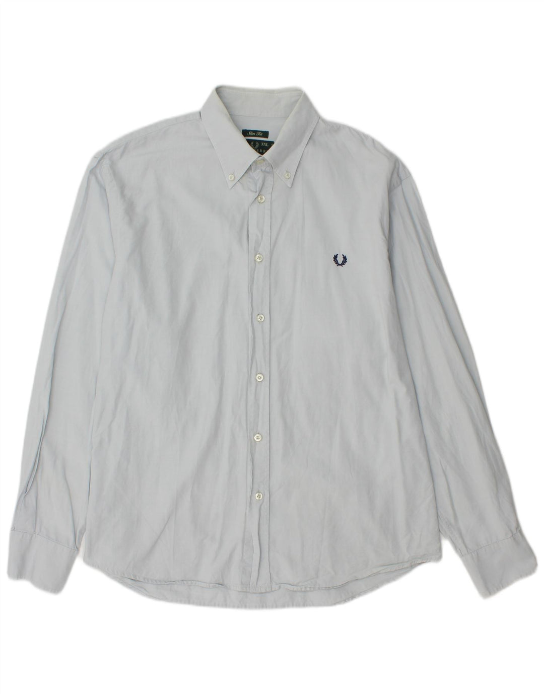 FRED PERRY Herre Slim Fit skjorte 2XL blå bomuld