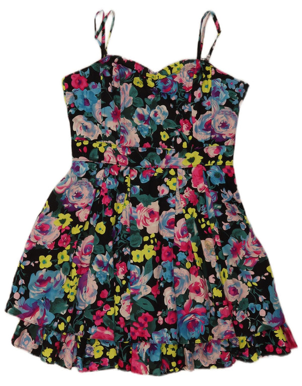 Divided Womens Slip Dress UK 8 Small Multicolored Floral Cotton