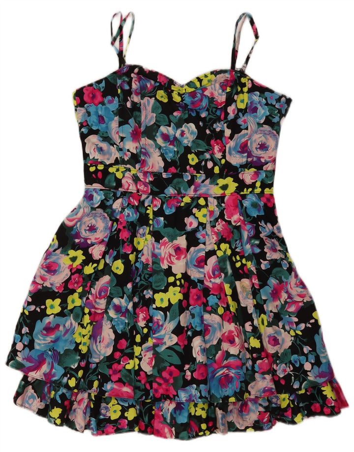 Divided Womens Slip Dress UK 8 Small Multicolored Floral Cotton