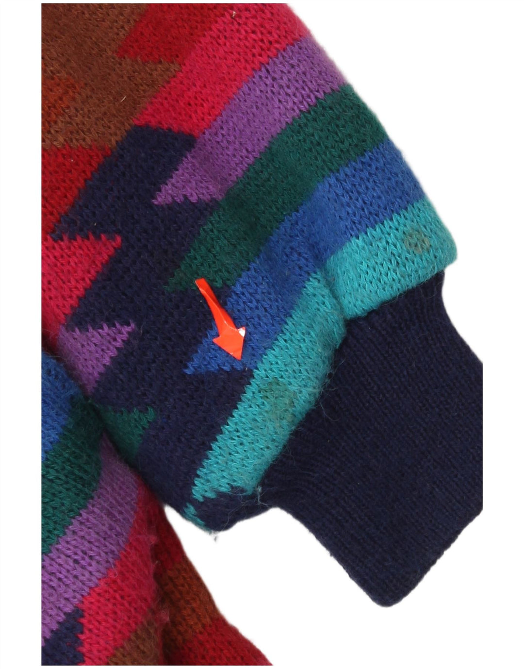 Vintage Dame Strik Windbreaker Coat EU 36/38 Small Multicolored Aztec