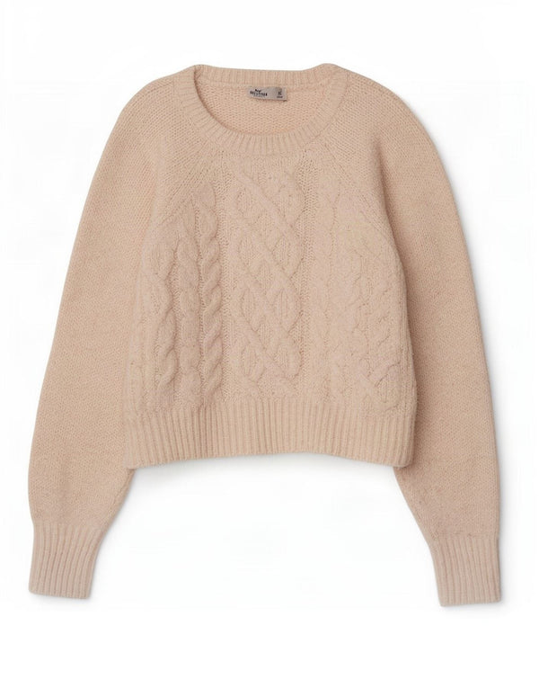 Hollister Womens Crop Oversized Boat Neck Jumper Sweater UK 6 XS Off White