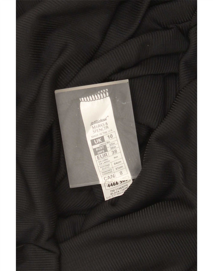 Marks & Spencer Dame Maxi Dress UK 10 Small Black Nylon