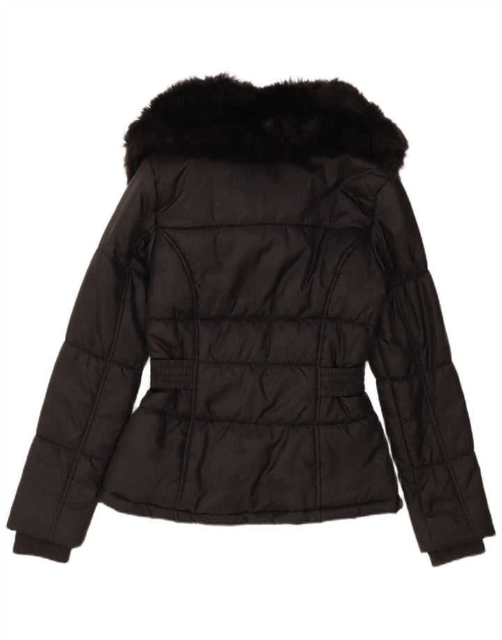 JANE NORMAN Womens Padded Jacket UK 8 Small Black Nylon