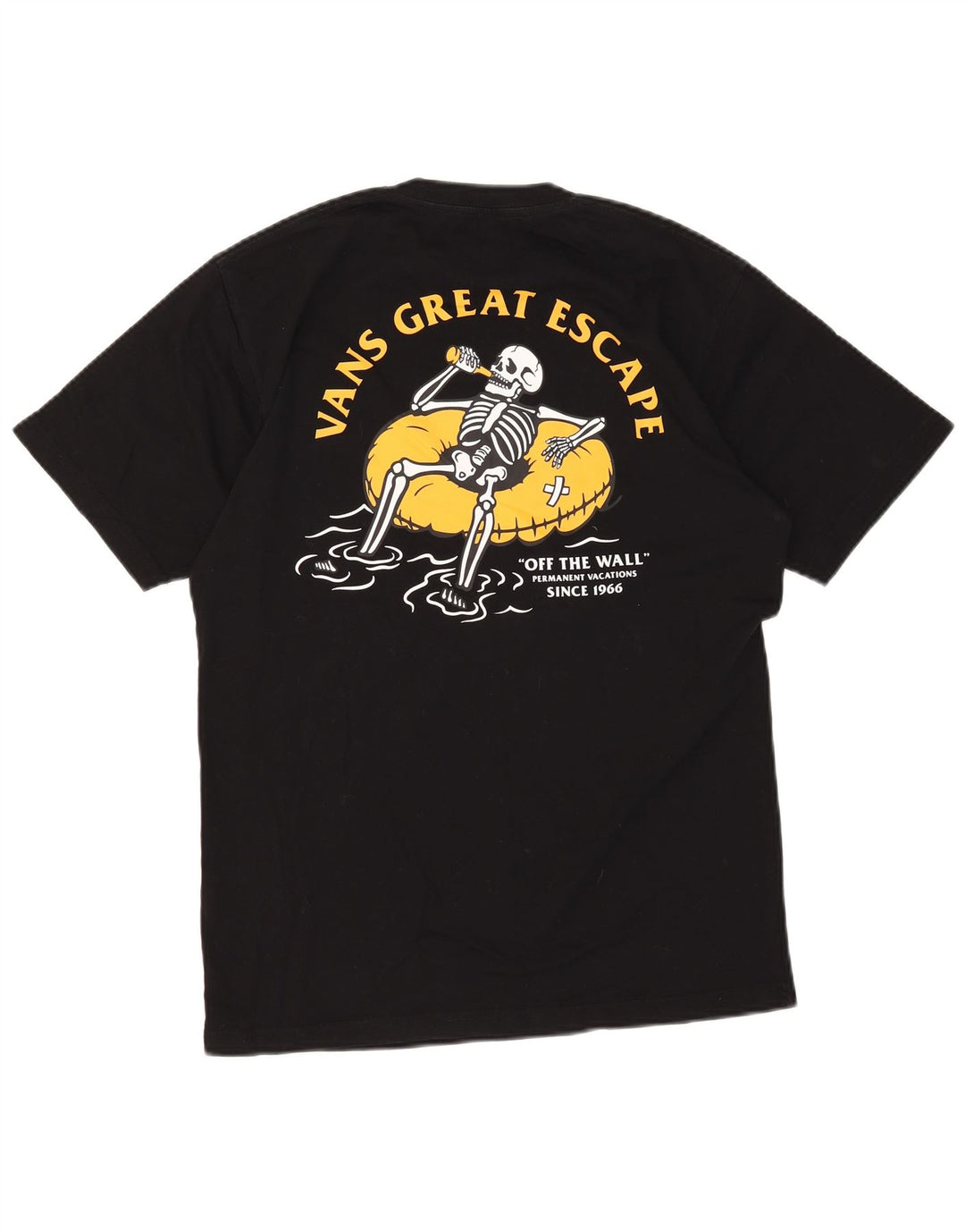 VANS Herre Classic Fit Grafisk T-Shirt Top Medium Sort Bomuld