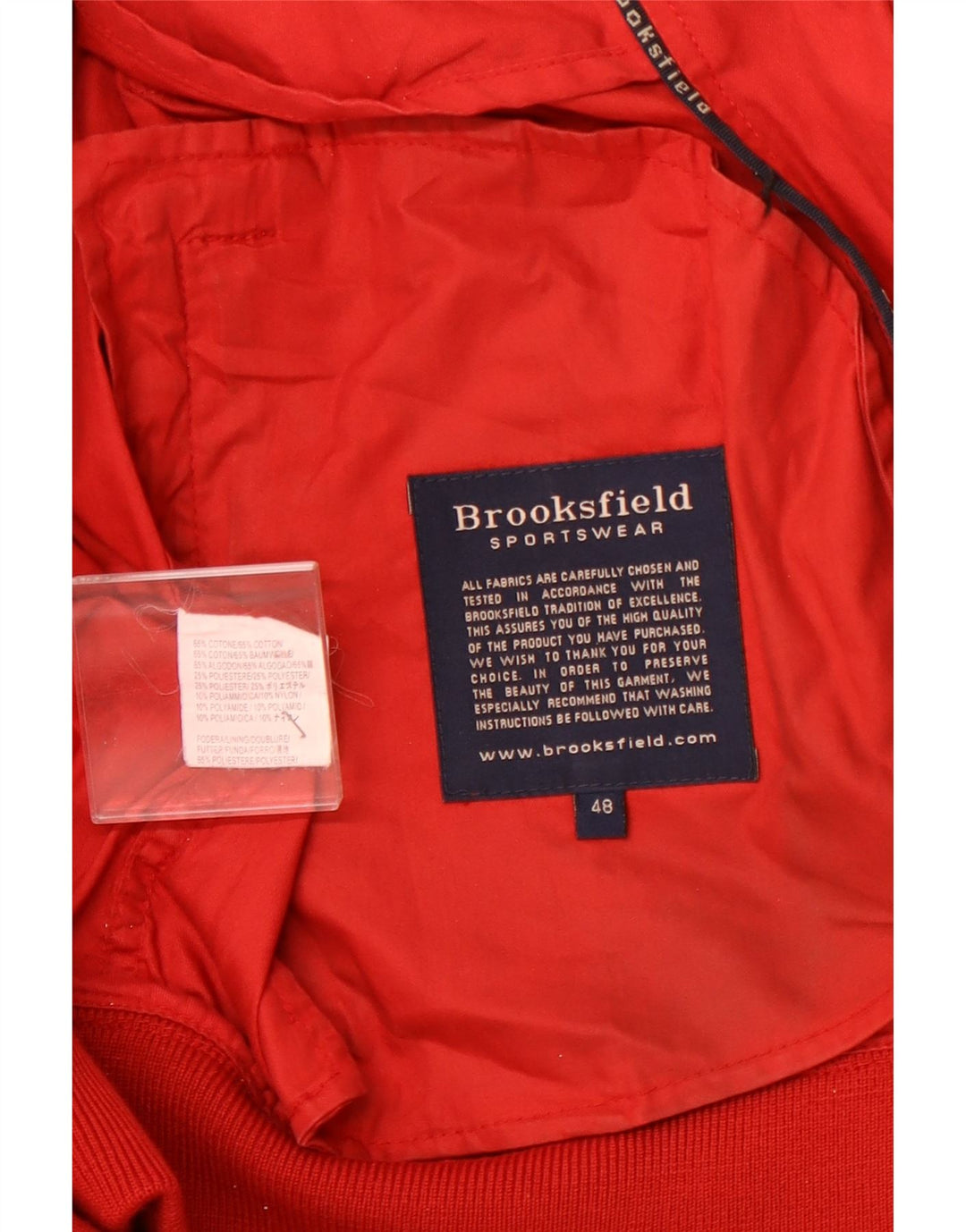 BROOKSFIELD Womens Bomber Jacket IT 48 XL Rød Bomuld