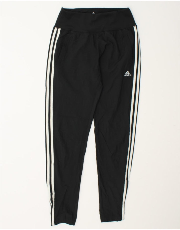 ADIDAS Womens Climalite Leggings UK 4/6 XS  Black Striped Polyester Vintage Adidas and Second-Hand Adidas from Messina Hembry 