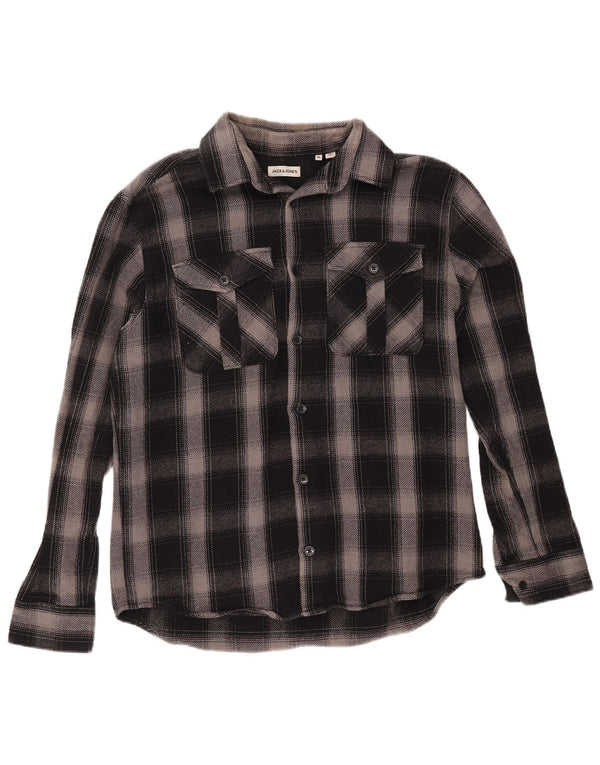 JACK & JONES Herre Flanellskjorte XL Sort Ternet Bomuld