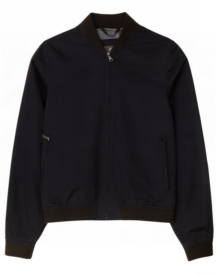 Marks & Spencer Herre Bomber Jacket UK 36 Small Navy Blue Colourblock