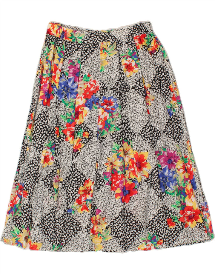 FAIR LADY Womens A-Line Skirt W29 Medium  Grey Floral Viscose Vintage Fair Lady and Second-Hand Fair Lady from Messina Hembry 