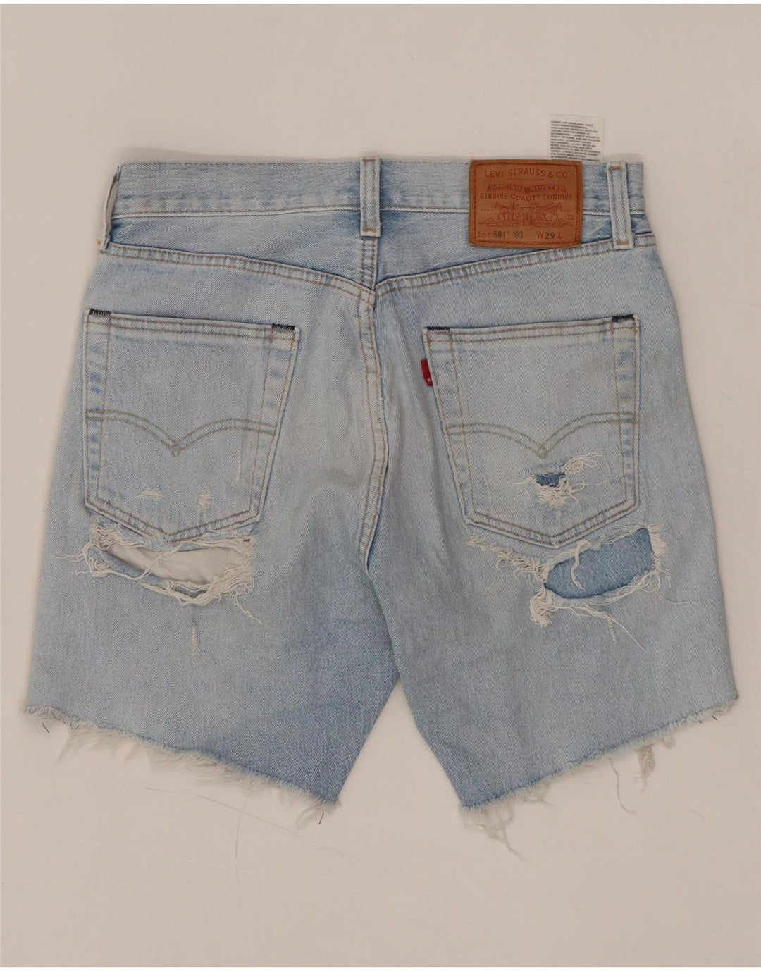 LEVI'S Womens 501 High Waist Distressed Denim Shorts W29 Medium Blue