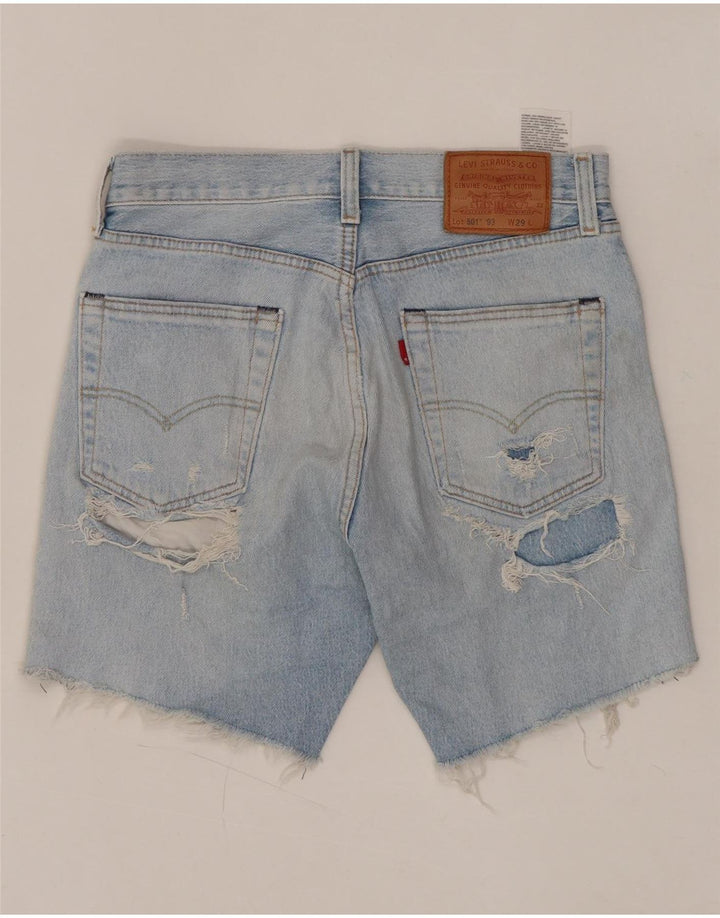 LEVI'S Womens 501 High Waist Distressed Denim Shorts W29 Medium Blue