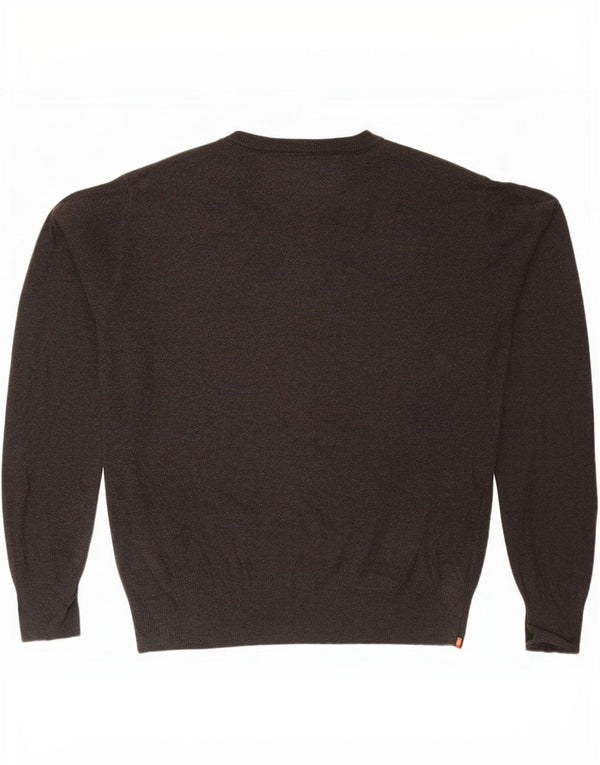 Superdry Sweater med rund hals til mænd Stor brun bomuld
