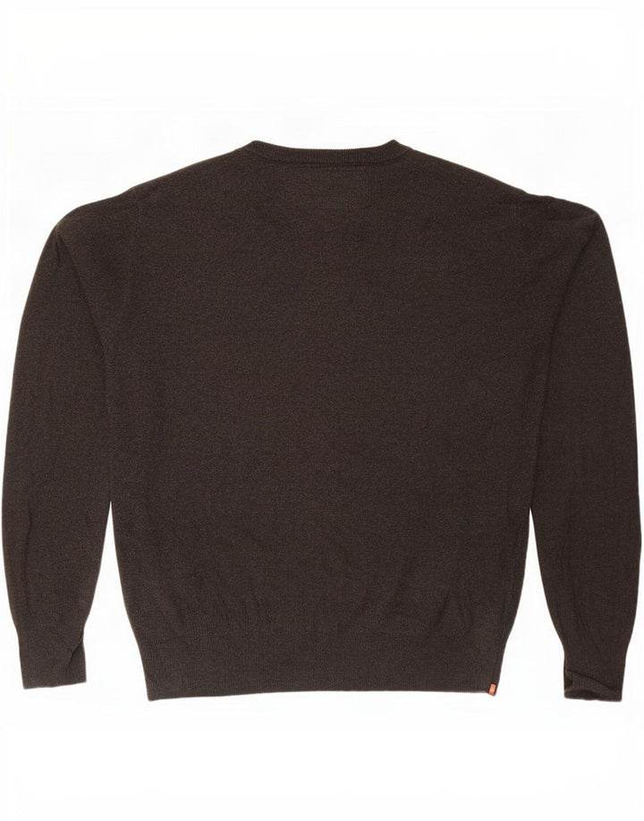 Superdry Sweater med rund hals til mænd Stor brun bomuld