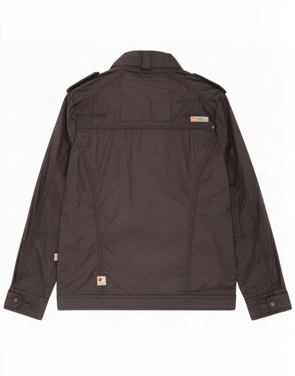 KHUJO Herre Military Jacket UK 40 Large Black Bomuld