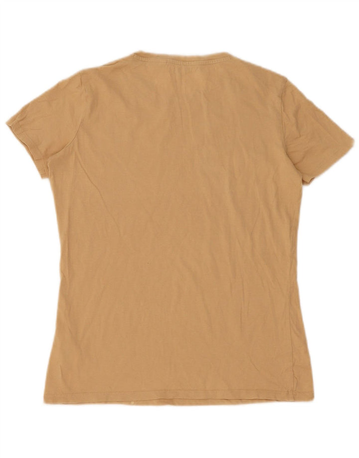 Guess Dame T-Shirt Top UK 12 Medium Beige Bomuld