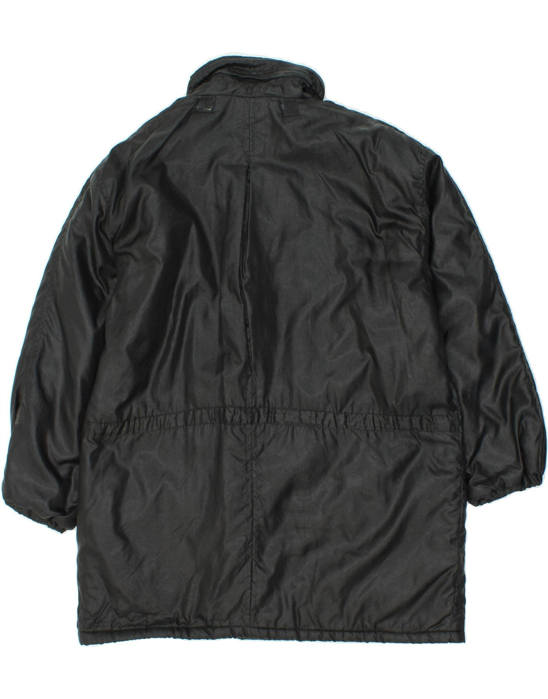 VINTAGE Womens Overcoat UK 18 XL Black Polyester Vintage Vintage and Second-Hand Vintage from Messina Hembry 