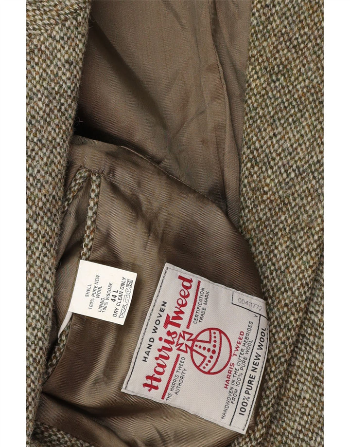 HARRIS TWEED Herre 2-knaps blazerjakke UK 44 2XL Khaki Wool