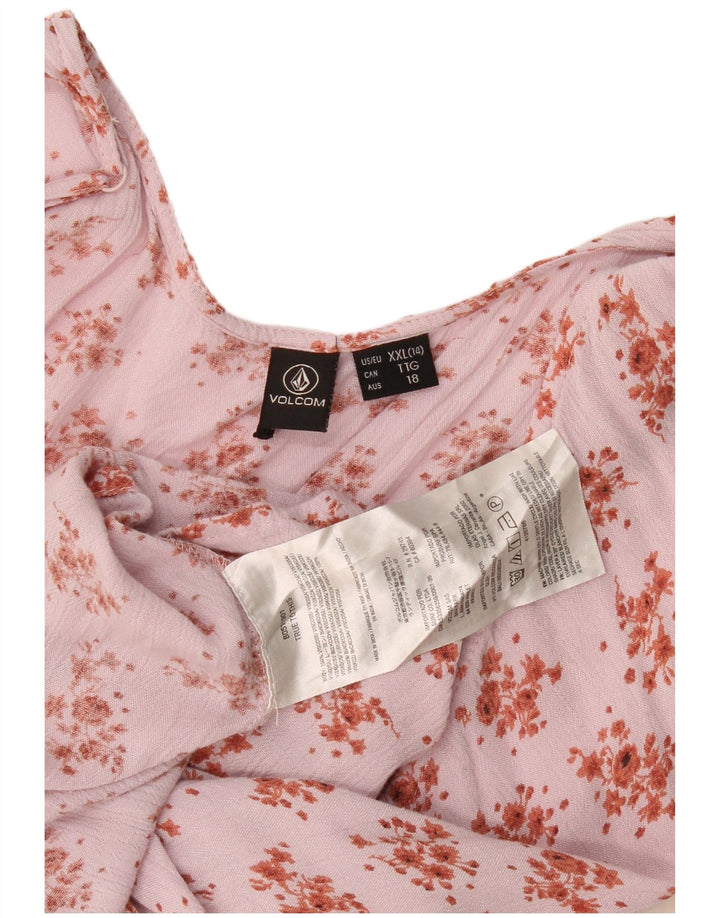 Volcom Dame Halter Top UK 20 2XL Pink Floral Viscose