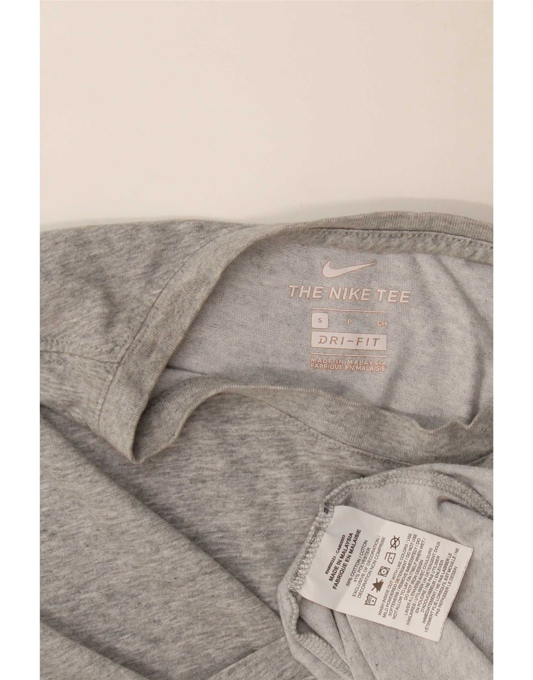 Nike herre Dri Fit T-shirt top lille grå bomuld