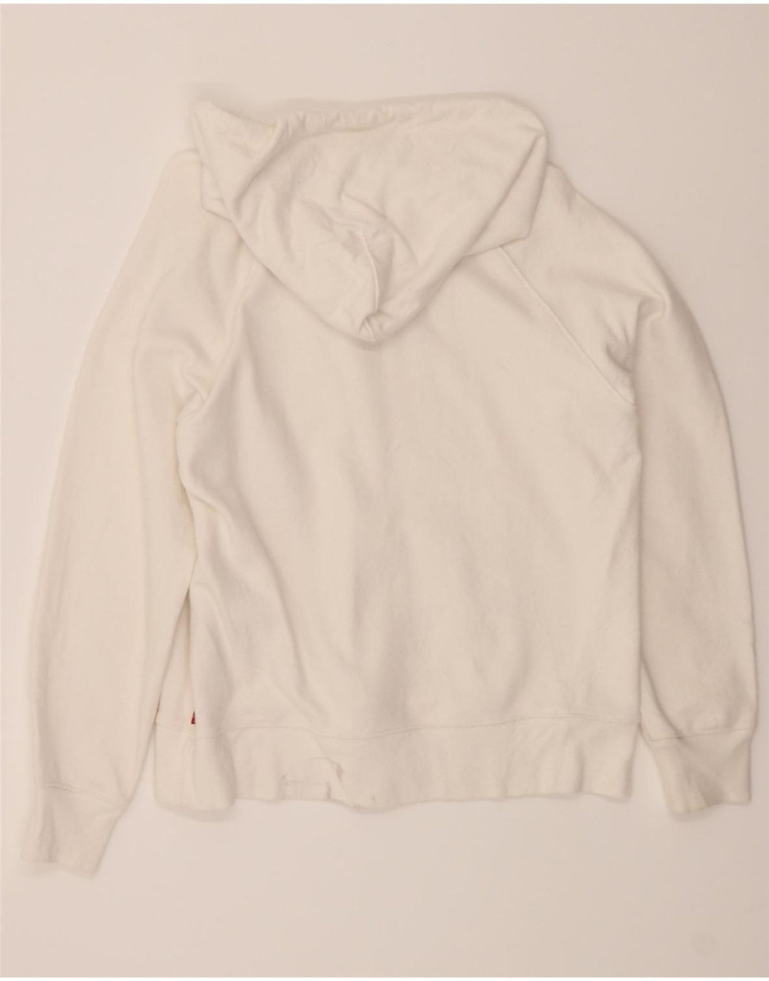 LEVI'S Mens Graphic Hoodie Jumper Medium White Cotton Vintage Levi's and Second-Hand Levi's from Messina Hembry 