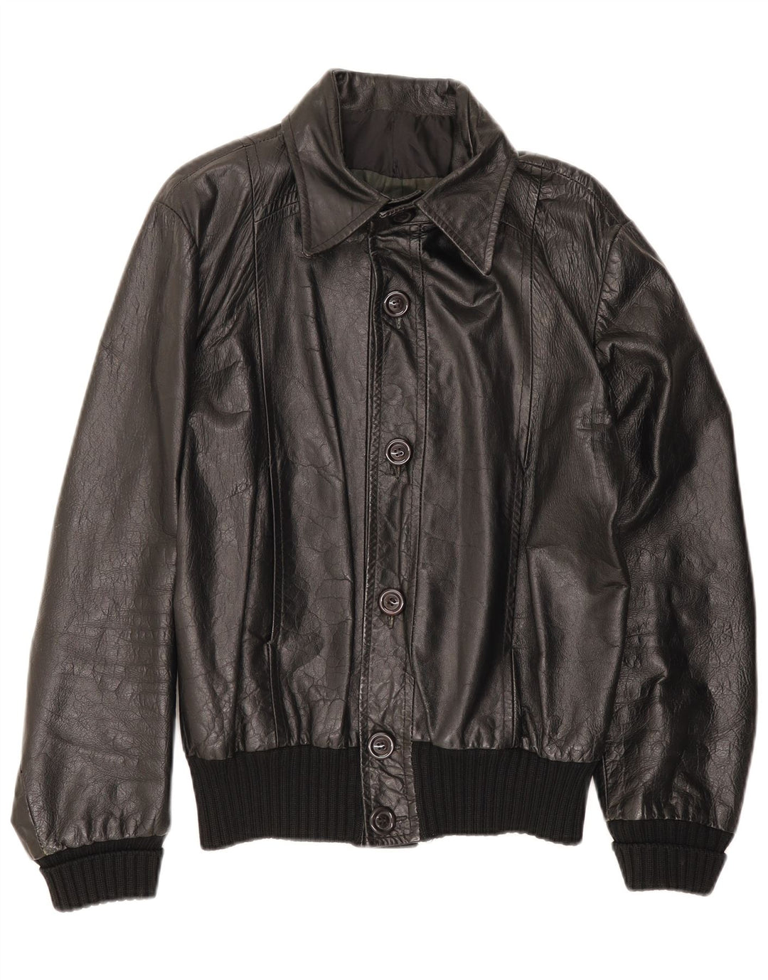 VINTAGE Herre læderjakke UK 36 Small Black