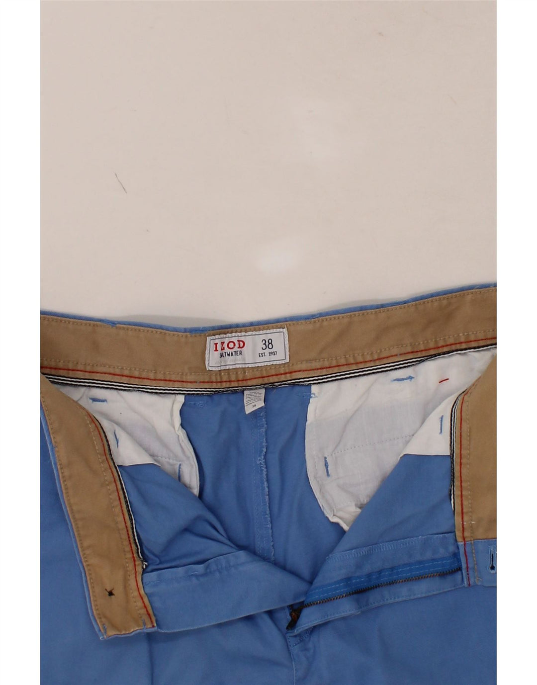 IZOD Mens Chino Shorts W38 XL  Blue Cotton Vintage Izod and Second-Hand Izod from Messina Hembry 