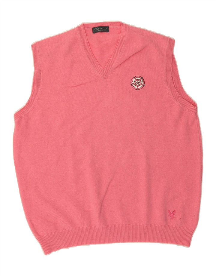 LYLE & SCOTT Mens Vest Tank Top Medium Pink Wool Vintage Lyle & Scott and Second-Hand Lyle & Scott from Messina Hembry 
