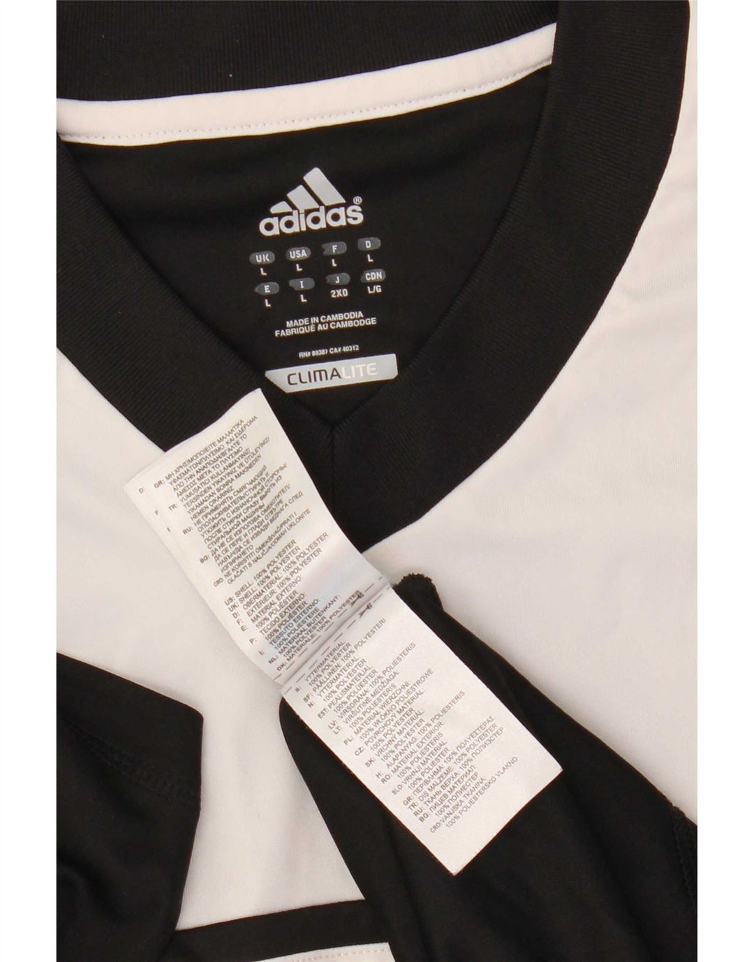 Adidas Herre Climalite T-Shirt Top Stor Sort Colourblock Polyester