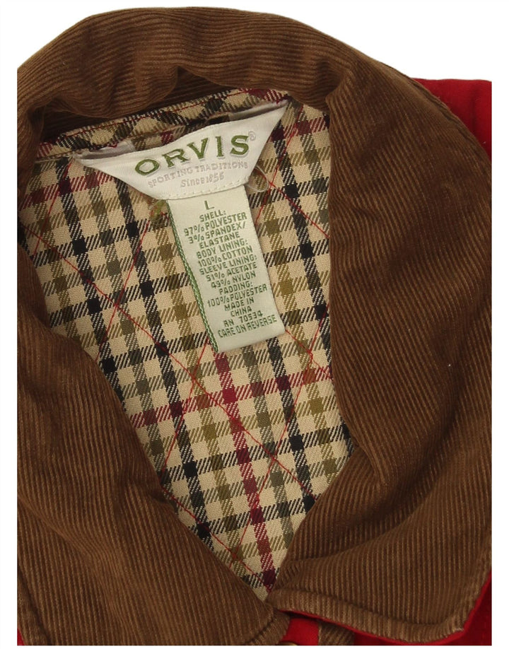 Orvis Dame Oversized Quiltet Jakke UK 16 Stor Rød Polyester