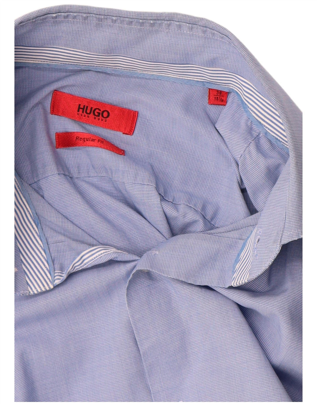 Hugo Boss Herre Regular Fit skjorte str. 39 15 1/2 Medium Blue Cotton