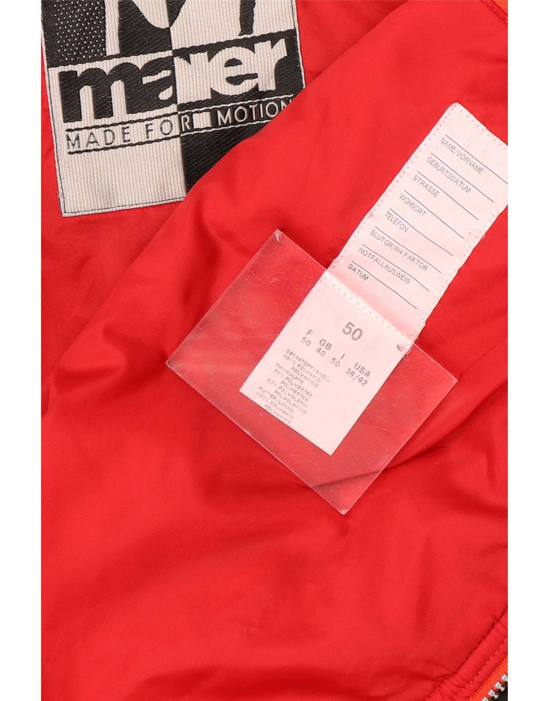 Vintage Herre Grafisk Windbreaker Jacket UK 40 Large Red Colourblock