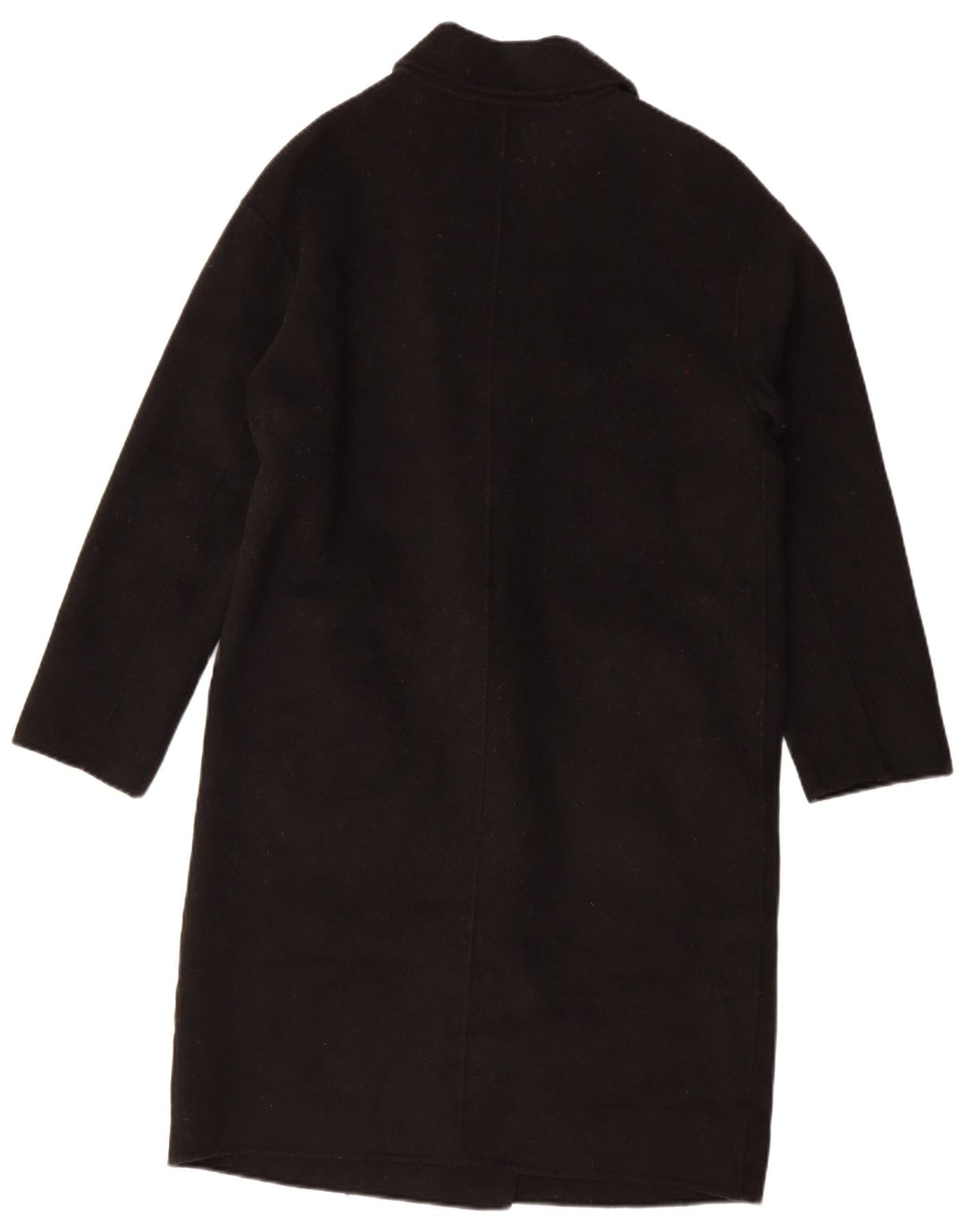 Zara Dame Oversized Dobbeltradet Frakke UK 10 Small Black Wool