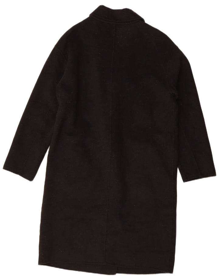 Zara Dame Oversized Dobbeltradet Frakke UK 10 Small Black Wool