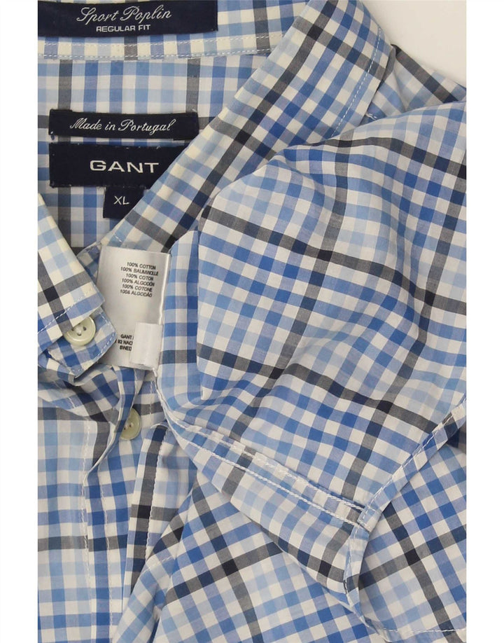 Gant herre Regular Fit skjorte XL blå Gingham bomuld