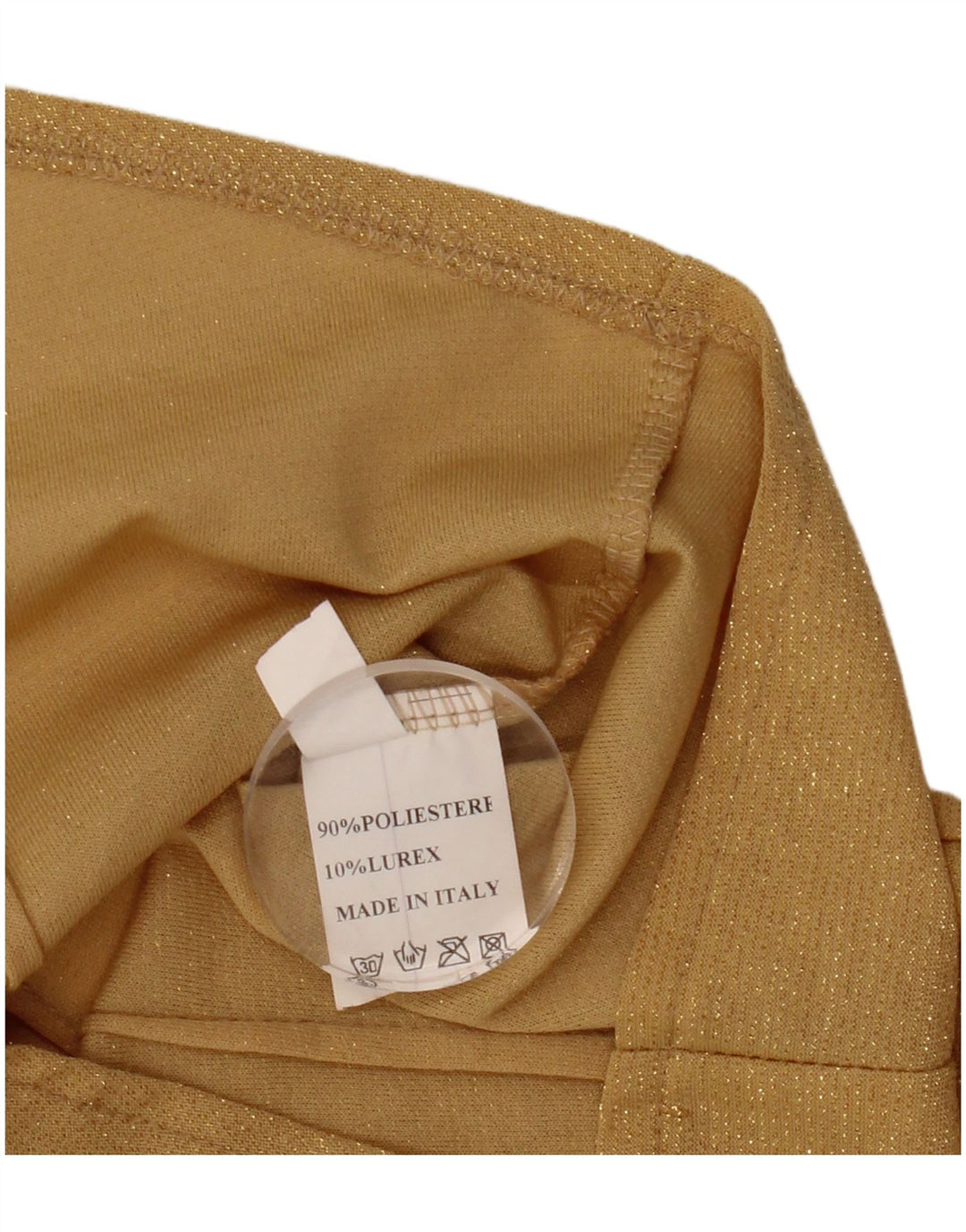 Vintage dameskjorte UK 10 Small Gold Polyester