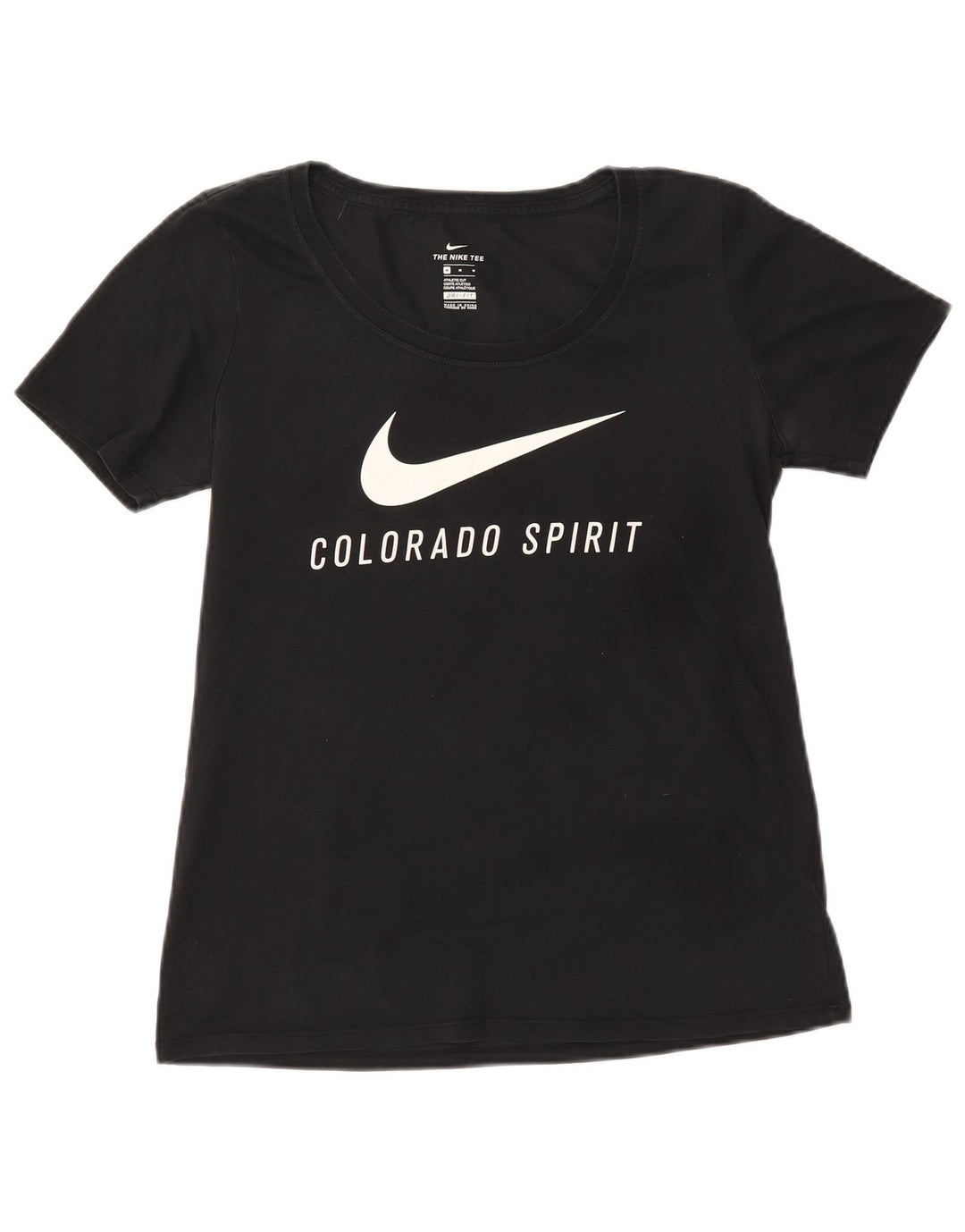 NIKE Womens Colorado Spirit Graphic T-Shirt Top UK 12 Medium Black Bomuld