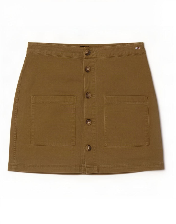Tommy Hilfiger Dame Mini-nederdel W28 Medium Khaki Bomuld