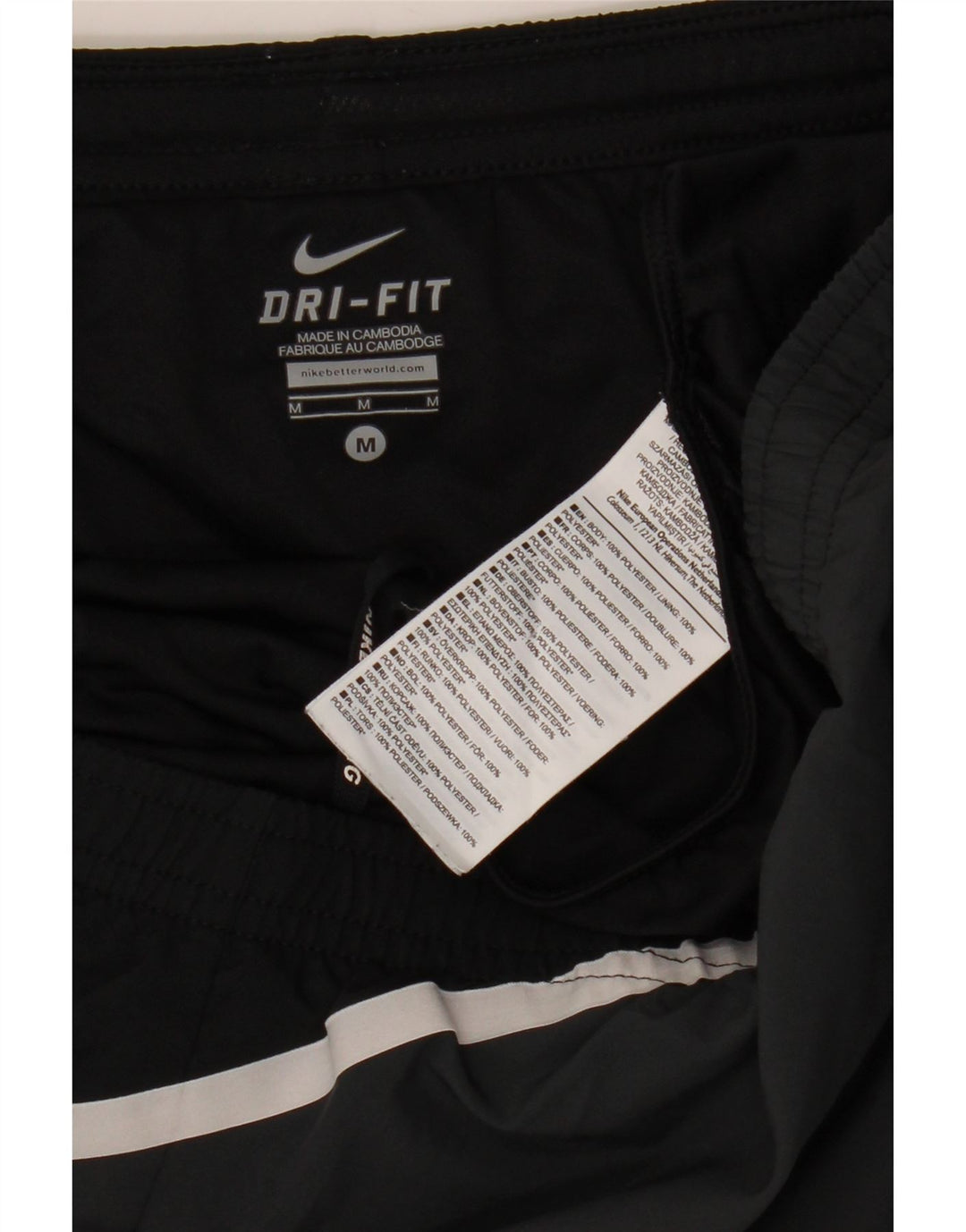 Nike Dame Dri Fit sportsshorts UK 14 Medium Sort Polyester