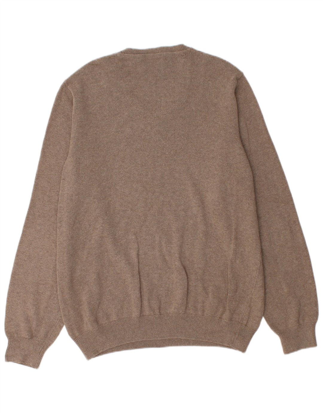 MARKS & SPENCER Herre Regular Fit V-hals sweater Stor brun bomuld
