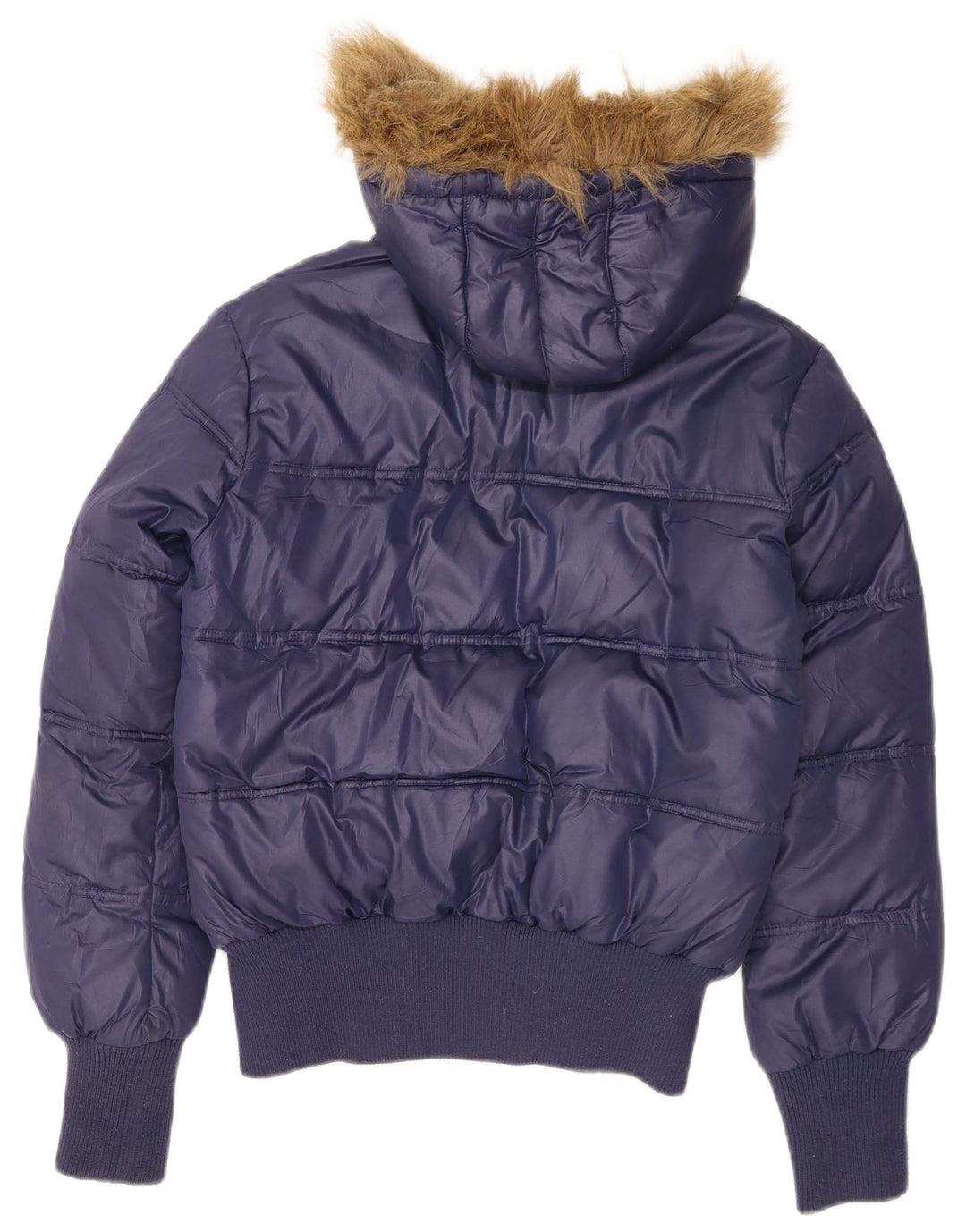 Lee Dame Hooded Polstret Jakke UK 16 Large Navy Blue Polyester