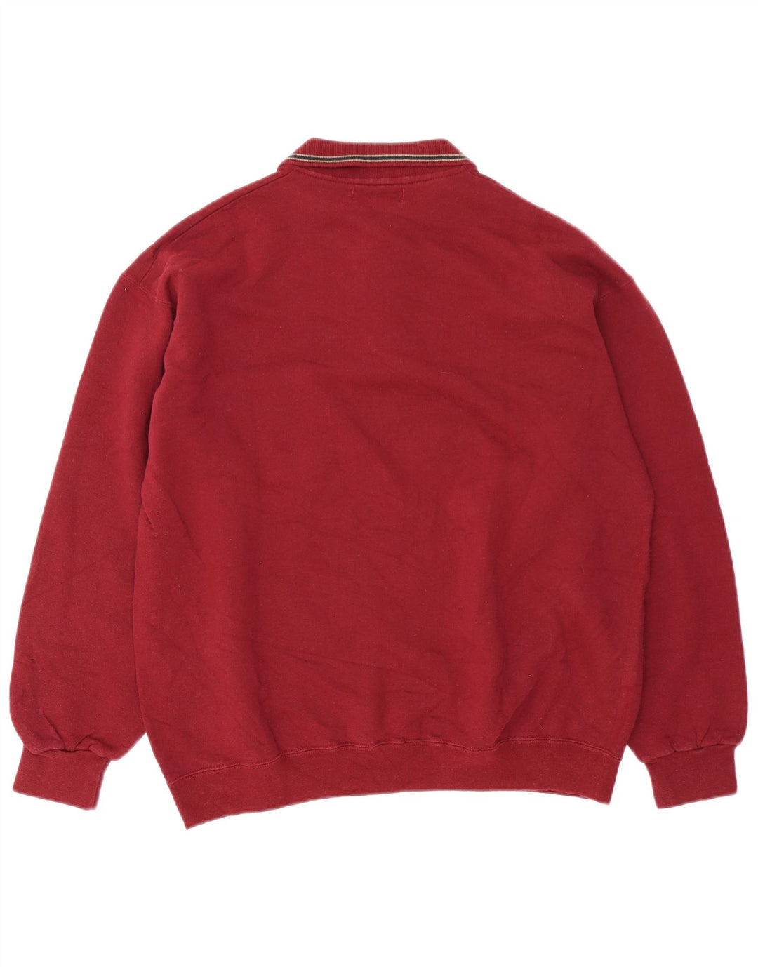 Roby Herre Polo Neck Sweatshirt Jumper Large Burgundy
