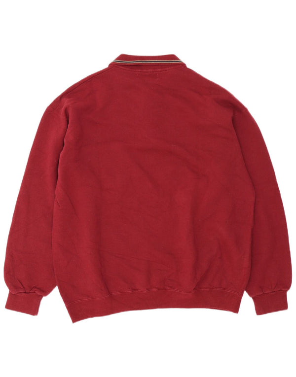 Roby Herre Polo Neck Sweatshirt Jumper Large Burgundy