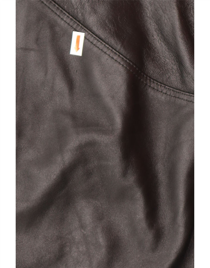 VINTAGE lædernederdel til kvinder IT 44 Medium W28 sort læder