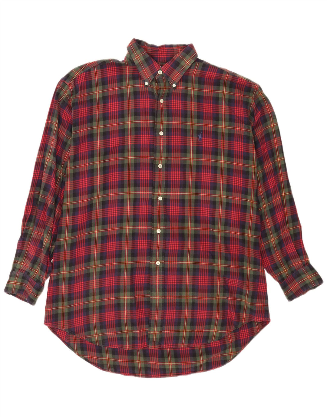 Polo Ralph Lauren Herre Blaire Flannel skjorte Stor flerfarvet ternet