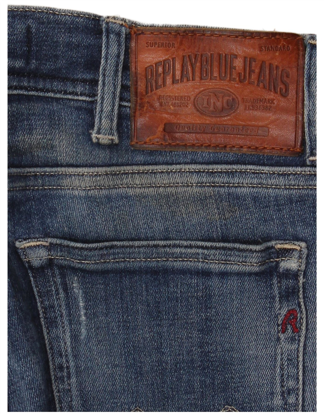 Replay Womens Crop Distressed Slim Jeans W30 L26 Blue