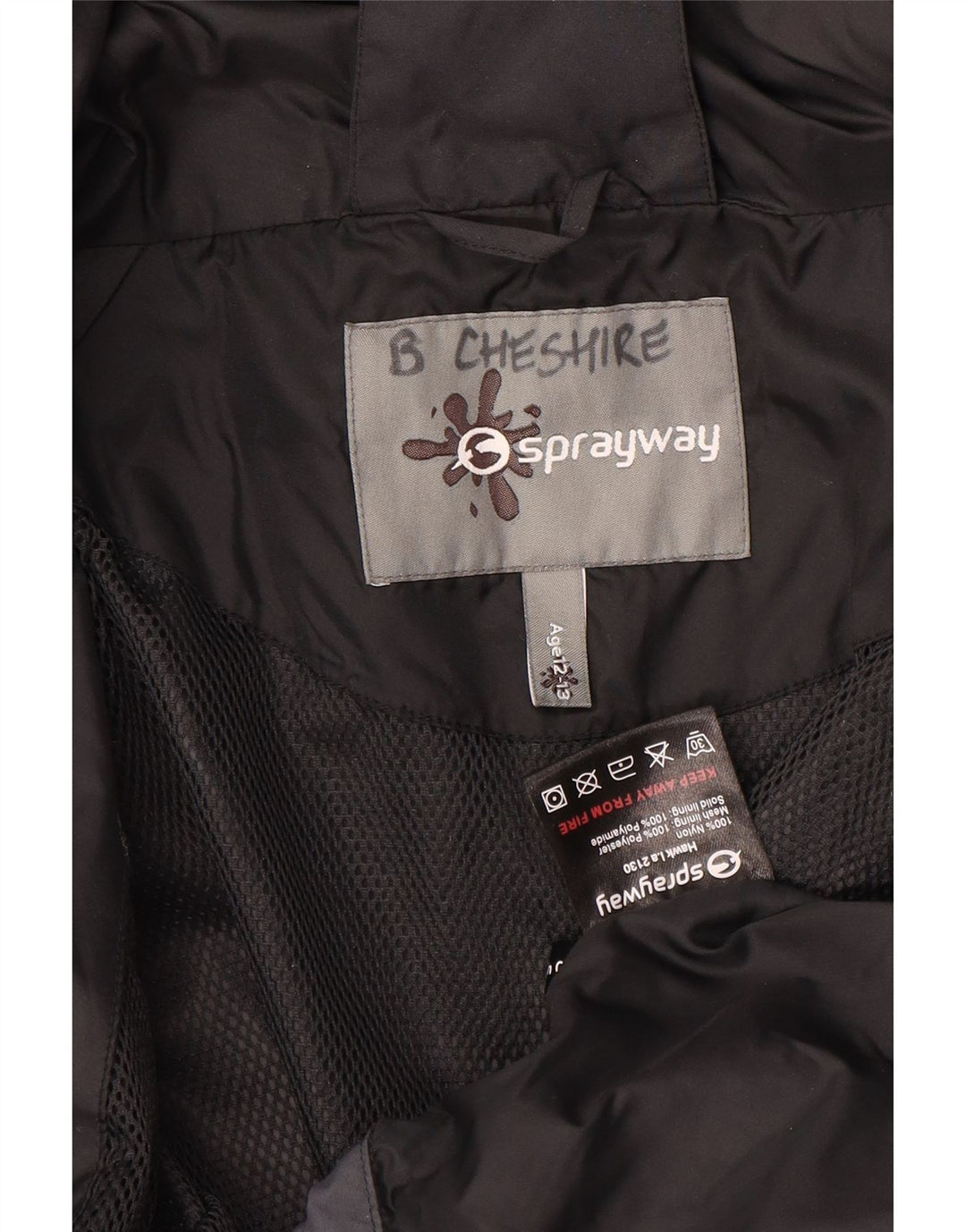 Sprayway drenge hætte regnjakke 12-13 år sort polyester