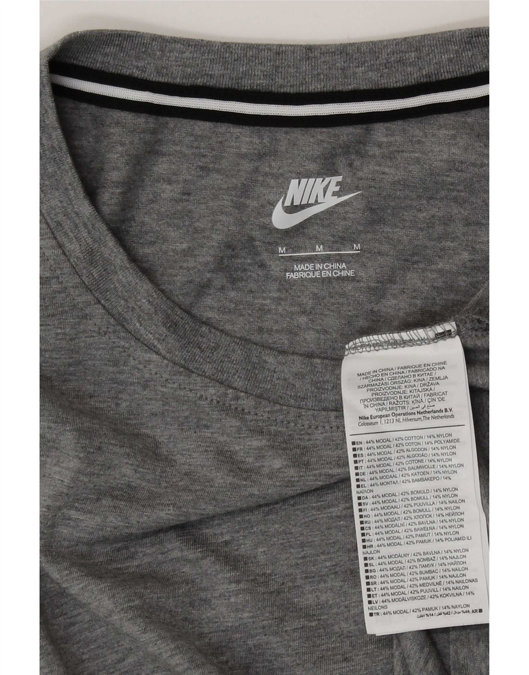Nike Dame T-Shirt Top UK 14 Medium Grey Flecked Modal